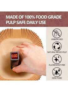 9 Inch Air Fryer Paper Liners50PCS Parchmt Paper Air Fryer Disposable Paper Liners For Microwave Stick Sheets Square  Of BleachBottom Size 8 Inch