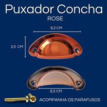 Kit Of 2 Colonial Shell Model Handles With Premium, High-Quality Finish For Drawers, Cabinets, Dressers, Furniture In General - Oro rosa - Ver 4