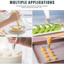 100-Piece Disposable Piping Bag Set – Cake Decorating Kit With 18 Tips, 3 Scrapers & Couplers – Icing Bag Kit For Home Baking & Professional Use - White - View 5