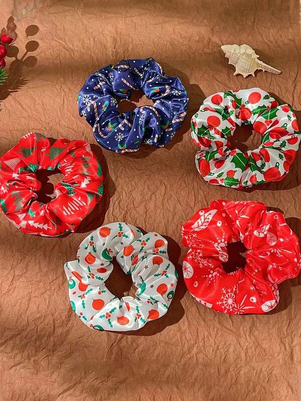 20-2 Pcs Christmas Themed Printed Satin Headbands, Christmas Hair Bands, Festive Decorative Hair Accessories, With High Elasticity, Durability, Lightweight, Breathable And Softness, Designed With Christmas Tree And Snowflake Patterns In Various Colors, Suitable For Bedroom, Bathroom, Outdoor, Christmas, Back To School.