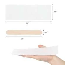 200 Pcs Large Non Woven Wax Strips And 50 Pcs Wooden Wax Sticks Kit, Body And Facial Hair Removal Waxing Strips Soft Waxing Paper Sheets - 如圖 - 查看 3