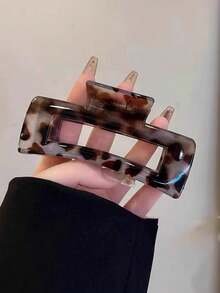 1个超大号豹纹时尚发夹，优雅高品质发爪，多功能发饰，女士爪夹，适合秋冬季度假装扮，夏季海滩度假发夹 - 彩色 - 查看 12