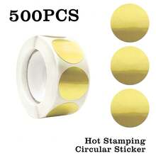 500 Stickers/Roll Matte Gold Round Heart Self-Adhesive Stickers Envelope Festival Baking Packaging Sealing Stickers - C332A - View 2