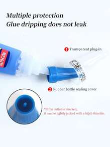 Misscheering 6支/套 20克 超强力假指甲胶水，柔软速干，适合美甲初学者 - 藍色 - 查看 7