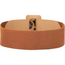 Women's Stretchy Belt 1950s 3 Inch Wide Elastic Belts - Leopard - View 2