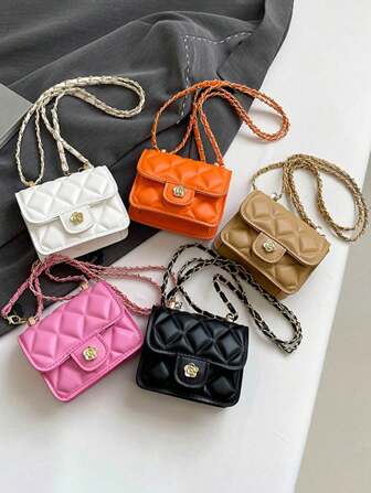 1pc Versatile Stylish Retro Crossbody Small Square Bag Mini Bag Fashion Chain Shoulder Crossbody Bag