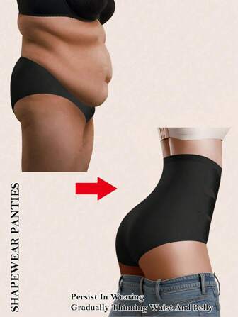 MEIYATING Sous-vêtements sculptants taille haute pour femmes, culottes sans couture respirantes à mailles croisées pour le contrôle du ventre, amincissantes et levantes