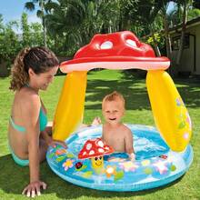 Intex Piscina para Bebé con hongos forma de setas La seta actúa de parasol y proporciona sombra parcial al niño  102x102x89 cm y capacidad para 45 litros/agua calidad oficial garantizada INTEX