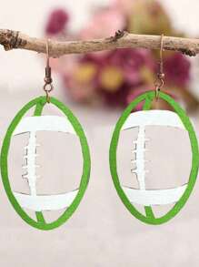 Pendientes de fútbol vintage de madera - idea de regalo creativa y única