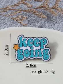 1 件时尚“Keep Going”英文字母系列个性化胸针，彩色酷炫英文短语徽章，学生服装配饰装饰别针万圣节珠宝服装配饰包饰办公室配饰圣诞礼物 - 彩色 - 查看 2