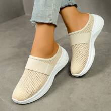 Women's Slip-On Mid-Top Casual Sports Shoes - Breathable Synthetic Cover & Mesh Upper, Vibrant Green & Orange Accents, EVA/PVC Cushioned Sole For All-Day Comfort - Versatile For Work, Running Errands & Casual Attire, Ladies Sneakers, Workwear Sneakers, Stylish Slipons, Modern Sneakers, Durable Traction, Comfortable Fit