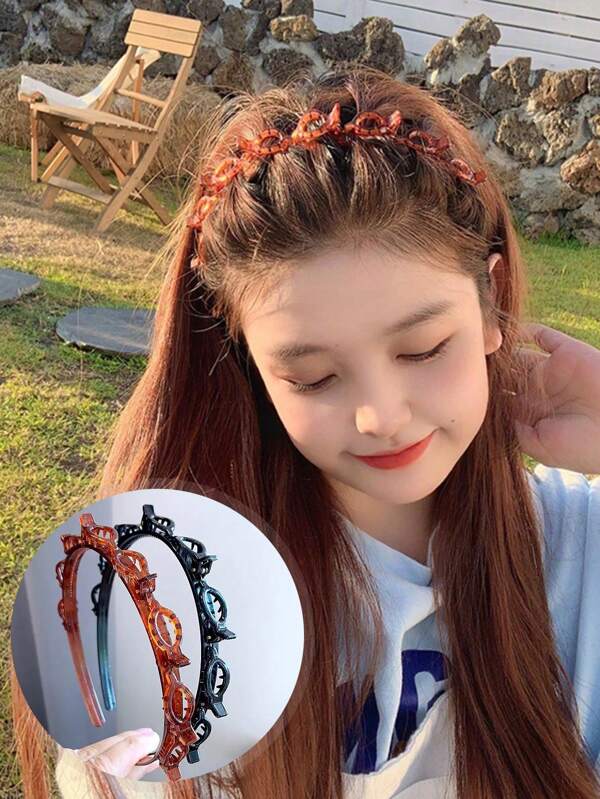 1 قطعة أداة تصفيف الشعر على شكل دبوس شعر مرن للنساء، مشبك شعر صيفي لغسل الوجه والشعر والجبهة، شريط رأس لتزيين الجمجمة العالية، شريط شعر، حلقة شعر، أسود