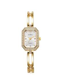 1pc Square Fashion Women's Watch, Digital Quartz Bracelet Watch - White - View 5