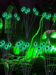2pcs/4pcs Outdoor Solar Halloween-Themed Eyeball Lights, Green And Red 6-Eye Horror Eyeball Lights, Ghost Eye Lights, With Waterproof Box ABS Resin Sturdy Material + Stainless Steel Corrosion Resistance, Suitable For Garden Haunted House Decoration, Outdoor Courtyard Festival Home Decoration And Funny Lamp Posts, Lawn Garden Decoration And Wind Lamp Posts, Halloween Party Gift (300mah)