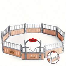 2 peças/1 peça Conjunto de Modelo de Cenário de Fazenda DIY - Cerca de Estilo Campestre com Ovelha, Vaca e Curral de Cavalo, Modelo de Brinquedo de Animal Simulado, Conjunto de Cena de Cavalo Maxima Stallion, Jóquei e Sela - Perfeito para Presentes de Natal, Halloween, Páscoa, Ação de Graças e Aniversário