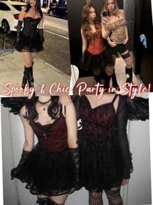 White Black Lolita Cute Boneless Puffy Skirt Cosplay Underskirt Women Petticoats Tutu Dress With Satin Ribbon Halloween Fall Clothes For Women