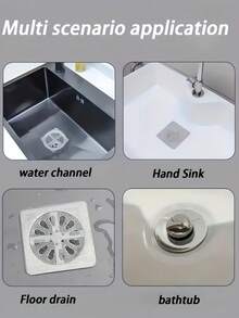 10pcs Self-Adhesive Square Drain Filter - Multi-Functional Anti-Insect, Anti-Odor, Anti-Clogging, Suitable For Kitchen And Bathroom Sinks, Easy To Install Various Size Mesh Screen, Kitchen Sink Drain Filter, Odor Control, Flexible Mesh Design, Fine Mesh Material, High-Quality Sink Filter, Hair Catcher For Kitchen And Bathroom Drain Pipes, Easy To Install
