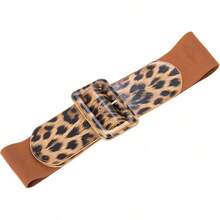 Women's Stretchy Belt 1950s 3 Inch Wide Elastic Belts - Leopard - View 3