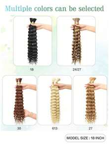 2 bucăți de extensie de păr sintetic de 45 cm, păr împletit cu onduleuri adânci, împletitură boemă, rezistentă la căldură, naturală și confortabilă