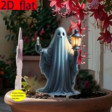 2D Flat, 2D Flat 2D Halloween Garden Decor, Acrylic Garden Ornaments, Suitable For Home Garden, Potted Plants, Front Yard And Backyard Decoration, Perfect Halloween Gift For Friends, Can Be Used For 11 Different Holidays. Garden Decor Ground Stakes, 2D Flat