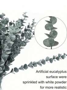 30Pcs Eucalyptus Stems Artificial Plants Faux Eucalyptus Branches Faux Eucalyptus Stem, 38Cm For Vase Wedding Bouquet Home, Valentine Day, Gift Gifts Birthday Graduation, Spring Summer Decor, Frosted Leaves,Artificial Greenery, Farmhouse Decorations,Summer And Graduation Season Decorations,Bulk Artificial Greenery,Birthday Party DIY Handmade Gift Decorations