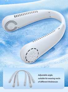 Neck Hanging USB Rechargeable Bladeless Fan, Portable Mini Personal Fan With Display