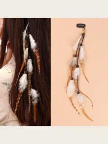 1 pieza Pinza/pasador de pelo con pluma larga, accesorio de pelo con pluma, joyería, pinzas de garra, ganchos para el cabello, pinzas para el cabello, pasador de pelo, barretas para el cabello