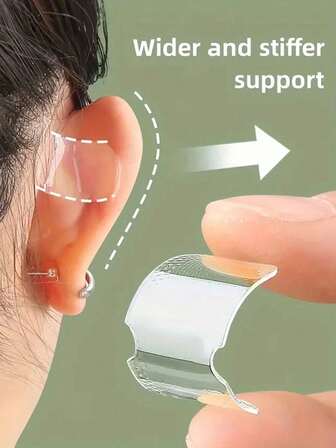 60 件耳贴按压矫正，耳部辅助自粘隐形耳部矫正带，化妆耳贴，耳贴隐形耳夹矫正器，适用于角色扮演和服装，舒适安全牢固的耳部提升贴，用于化妆和美容