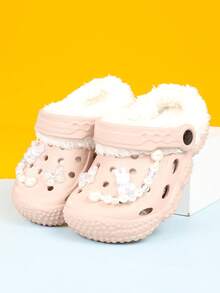 Kids' Warm Sandals, DIY Fashion Accessories, Outdoor Item, Comfortable & Durable Clogs, Suitable For Autumn/Winter Wear