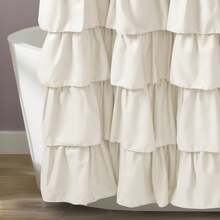Lush Decor Ruffle Shower Curtain Blush 72X72 Halloween-Fall Decor-Room Decor - Ivory - 查看 3