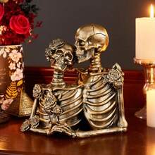 Skelett Dekoration für Halloween: Harz Gotik Stil Skelett Paar Statue, Vintage Heim Dekoration Regal Kamin Kaminsims Sammlerstück Hochzeitsgeschenk