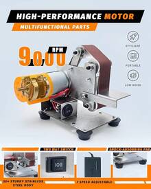 Mini Belt Sander, 15 °   Electric Belt Sander Knife Making Supplies, 7 Adjustable Speed Electric Knife Sharpener, Power Belt Sanders For Woodworking, Metal Working DIY, Belt Grinder & Small Sander