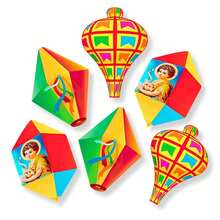 18 Enfeite Mural Balão Festa Junina Decoração Parede Painel - Multicolorido - Visão 1