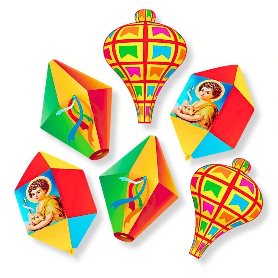 18 Enfeite Mural Balão Festa Junina Decoração Parede Painel - Multicolorido - Visão 1