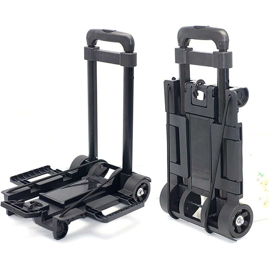 1pc Black 35*36*95.5cm 2 Wheels Folding Trolley,Carrying Van,Shopping Cart - 黑色 - 查看 1