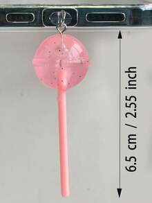 1pc Colorful Resin 3D Candy Lollipop Anti-Dust Plug Phone Charm Pendant, Suitable For Type C & Lightning Ports