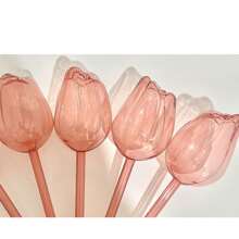 2 /4 Pink Tulip Watering Balls, Narrow Outlet Design Can Prolong The Dripping Time, Suitable For Indoor And Outdoor Plant Self-Watering Incubators.