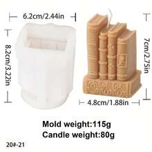 1 Stück Vintage Bücherregal Wachsform zum Selbermachen, 5 Stile handgemachte Buch Silikonform für Harz, Beton, Zement, Gips Heimdekoration