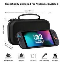 Accessories Bundle For Nintendo Switch 2 (2025), Gift Kit With Carrying Case, Dockable Protective Cover, HD Screen Protector, Silicone Anti-Slip Joy-Con Skins & More For Switch New Gen 2025 - màu đen - Xem 2