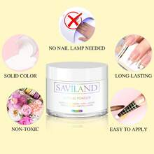 SAVILAND 透明壓克力美甲粉 30g，適用美甲延長、3D美甲藝術，專業美甲DIY沙龍用聚合物粉 - 無色 - 查看 5