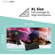 French KOKO Desk, Large Desk Pad Large Mouse Pad Cute Desk Accessories Home Office Essentials XL Desk Desk Pad Keyboard Mouse Desk Pads On Top Of Desks Computer Pink Floral Women Girls - 寵物依偎是真實的 - 查看 4
