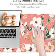 Mouse Pads - White and Pink Flowers. - View 5