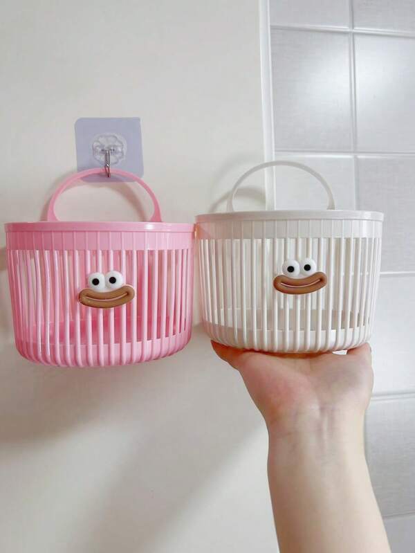 1 Stück multifunktionaler kleiner Hängekorb - Badezimmer Aufbewahrungskorb, Küchen Aufbewahrungskorb, Wandmontierter Hängekorb für das Nachttischchen