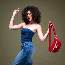 Bolsa de Cinturón Cruzada con Estampado de Leopardo en Lona de Algodón – Ligera, Cómoda y Elegante Bolsa de Viaje Diseño  y Uso Diario – Riñonera con Doble Cremallera para Hombres y Mujeres - Nómada Rojo - Ver 8