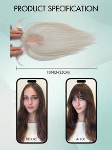 Extensões de Cabelo Invisíveis com Presilha para Mulheres - Toupeiras de Cabelo Humano 100%, Degradê Cinza a Branco Reto, Estilos A01 e A02, Perfeito para Cabelos Finos, Aparência Natural, Solução para Espessura do Cabelo | Aparência Natural | Presilhas de Fixação Seguras