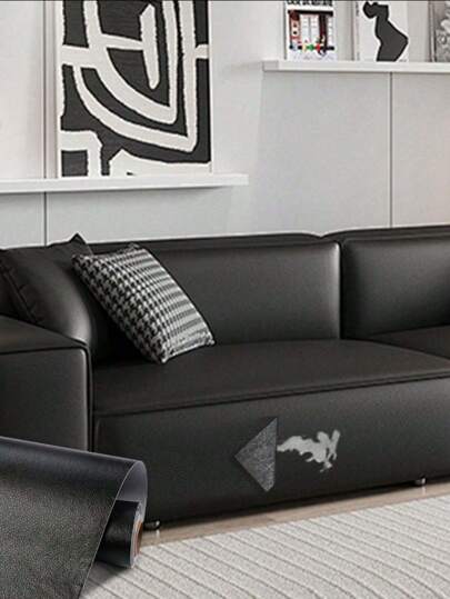 1 Rollo de parche de reparación negro/marrón oscuro/blanco, cinta adhesiva de reparación impermeable y removible, kit de parches de cinta refinable, kit de reparación para muebles, sofás, asientos de automóvil, sillas, para arreglar y redecorar