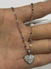 Women's Queen Crown Necklace With Stainless Steel Clavicle Chain - 銀色 - 查看 2