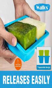 Walfos 1-Cup Silicone Freezer Molds With Lid, 4 Packs Soup Freezer Ice Cube Tray For Food, Silicone Food Freezing Container For Storing And Freezing Soup, Broth, Sauce And Ice