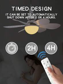 1pc 30W Dimmable LED Ceiling Fan Light With Remote Control, 6 Blades, Quiet Operation, 3 Color Temperatures, 3 Wind Speeds, Timer Function, Suitable For Bedroom, Living Room, Kitchen - one-size - View 3