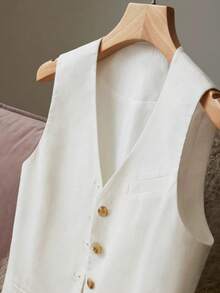 Leinen Taillengurt Weste, modisch & elegant für Pendeln, Date Night, Urlaub, Geburtstagsparty, formelles Abendessen, Einschulungsfeier, Singles Party, Bühnenauftritt, Reisen, Frühling/Sommer/Herbst